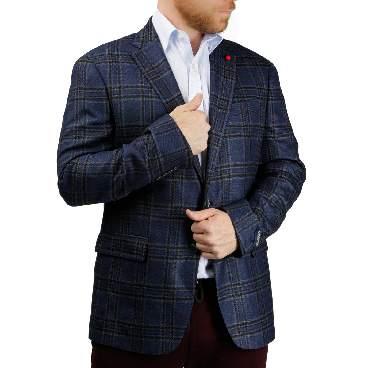 Lucchese Sport Coat :: Navy And Black Plaid