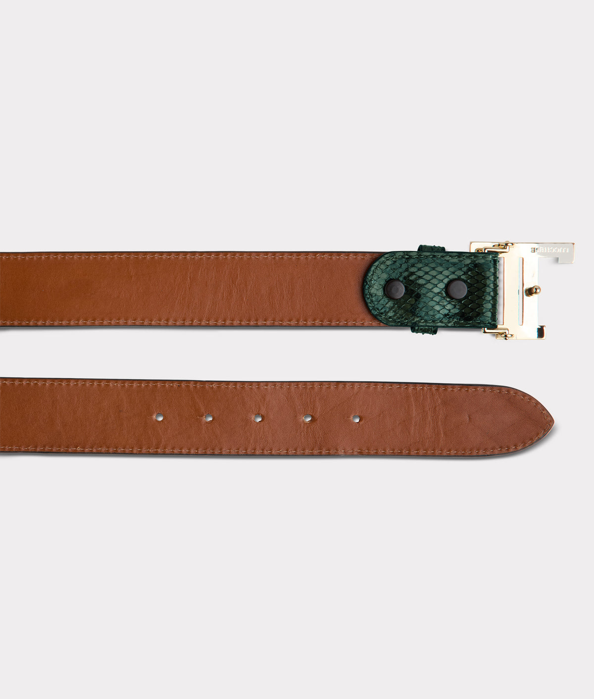 
        Women&#39;s Exotic Mirrored L Belt :: Emerald