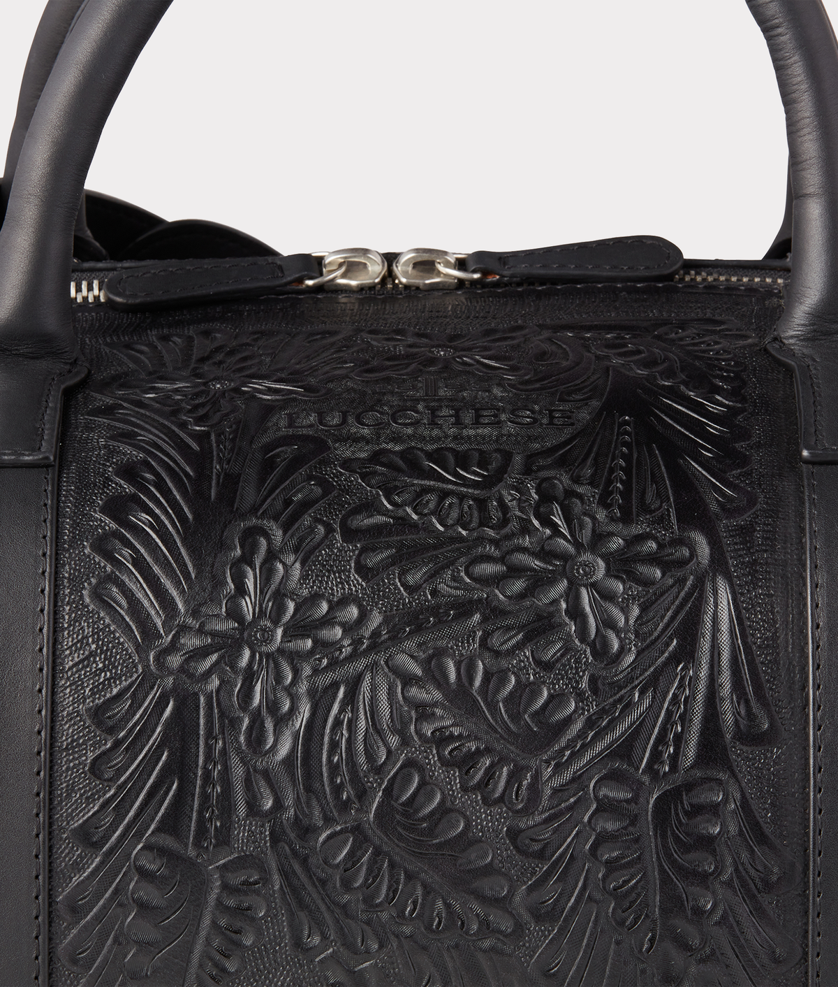 
        Hand-Tooled Duffle :: Black