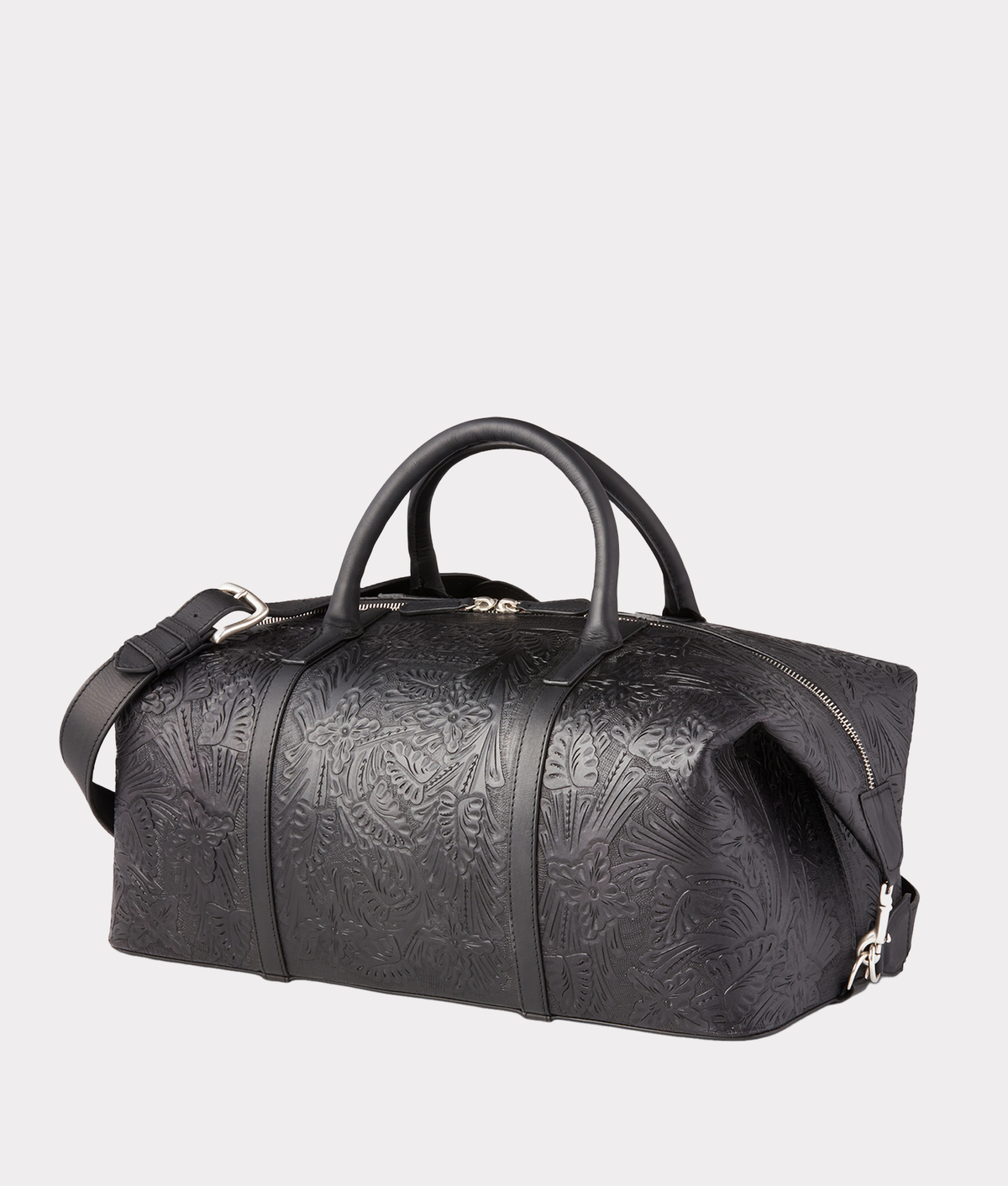 
        Hand-Tooled Duffle :: Black