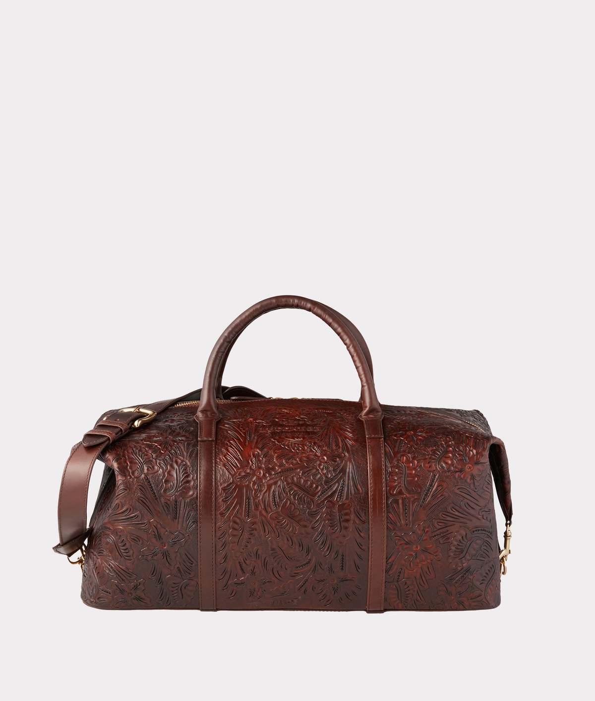 
    Hand-Tooled Duffle :: Brown