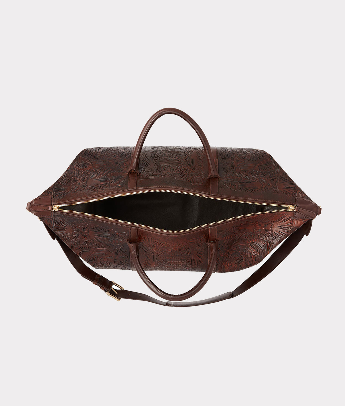 
    Hand-Tooled Duffle :: Brown