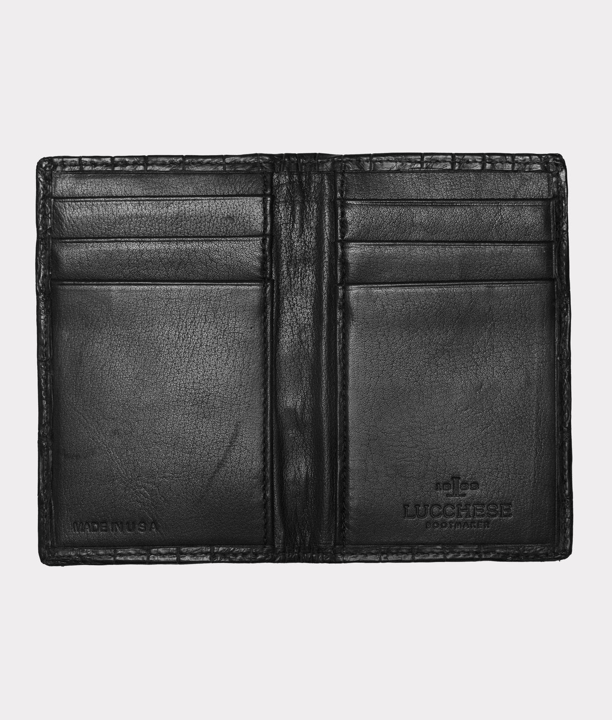 
    Bifold Wallet – Crocodile :: Black