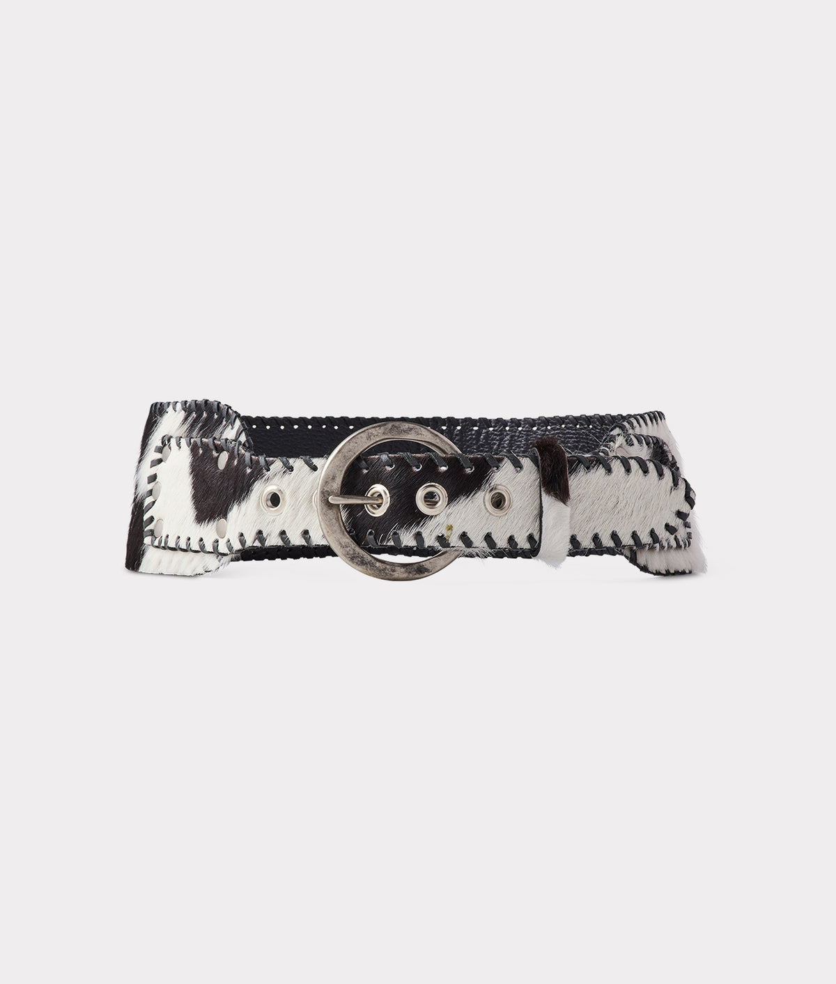 
    Cowhide Belt :: Black/White