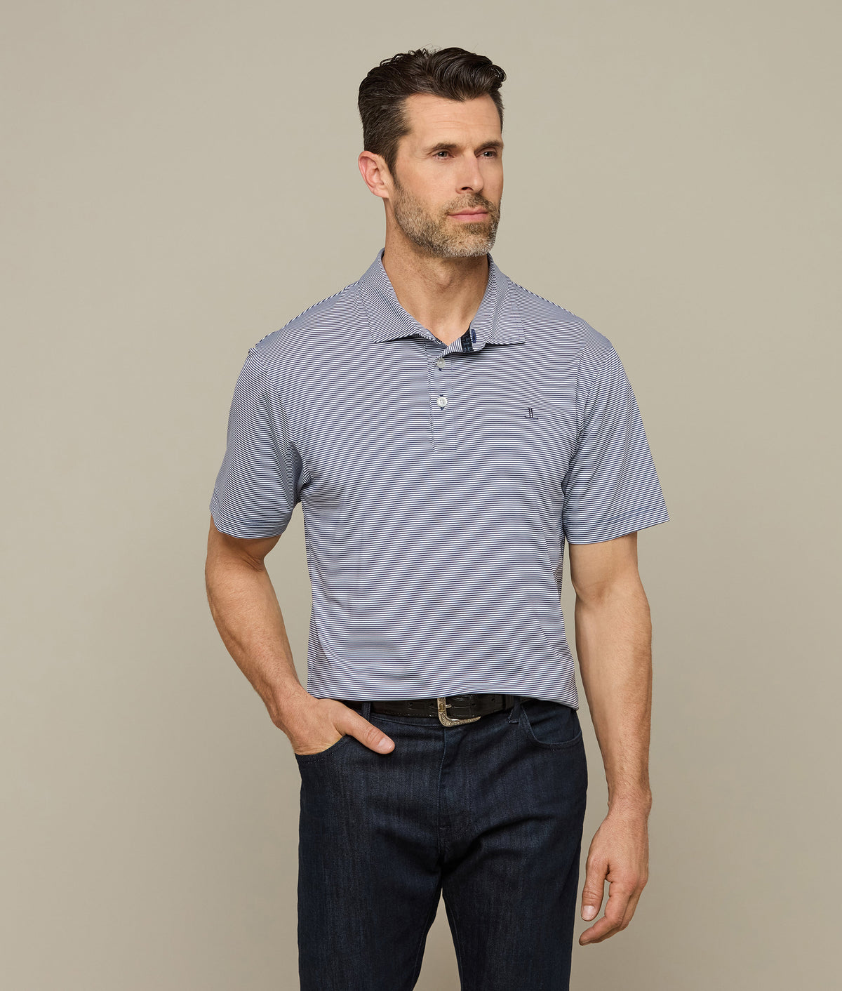 
    Lucchese Golf Polo :: Navy/White