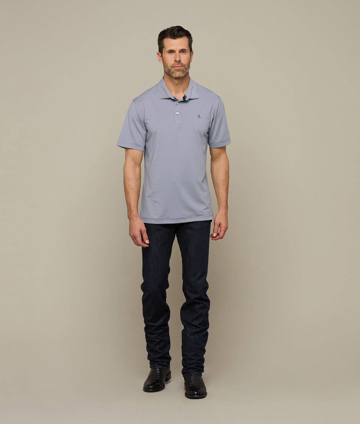 
    Lucchese Golf Polo :: Navy/White