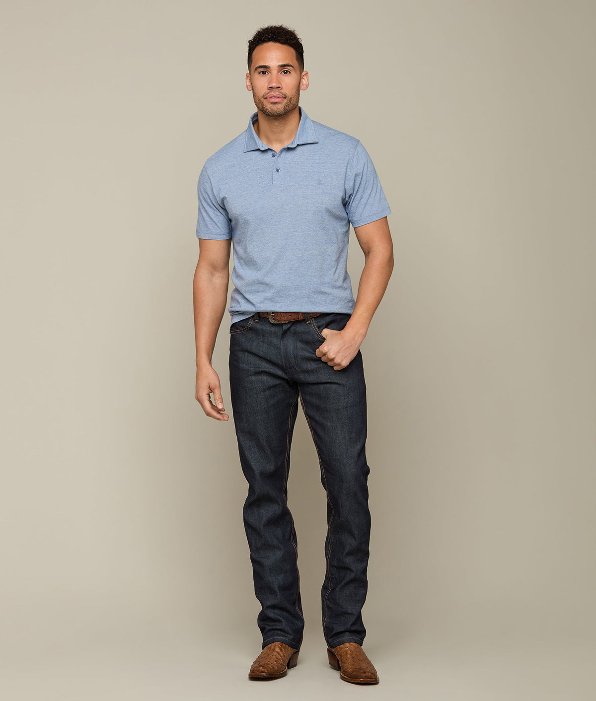 
    Lucchese Pima Cotton Polo :: Blue