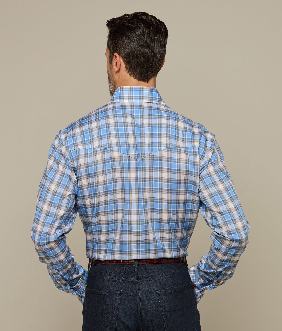 
        San Antonio :: Tencel Cornflower Blue And Khaki Check