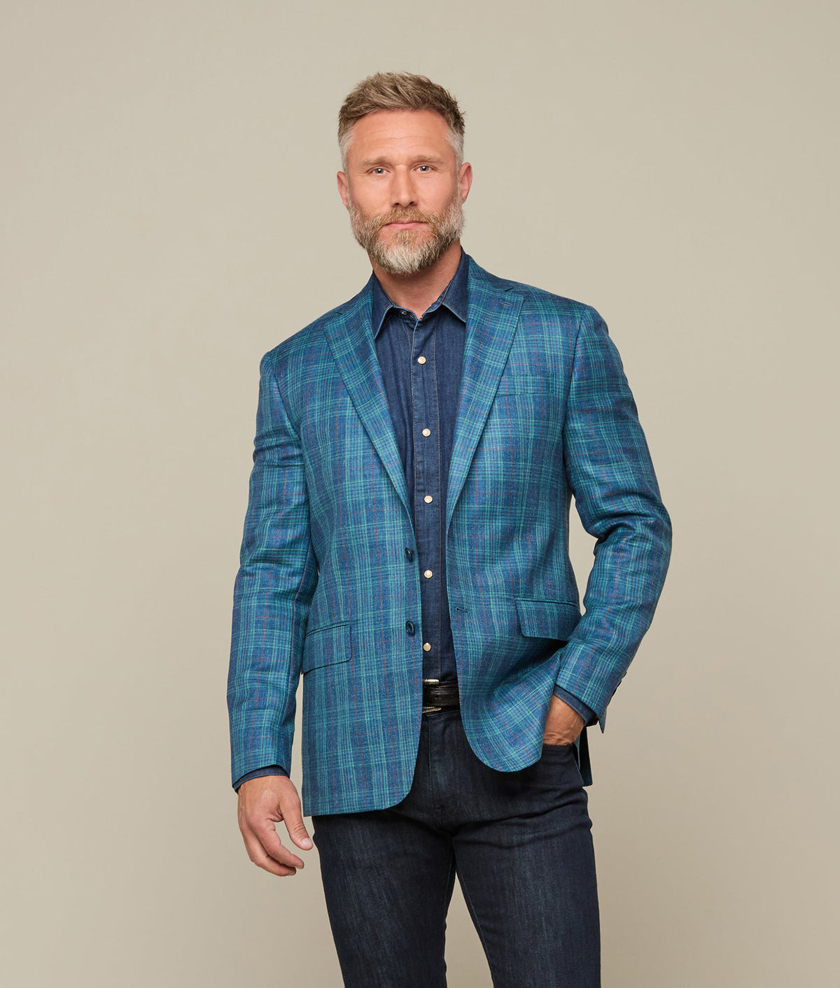 
    Lucchese Sport Coat :: Blue/Green/Red Plaid