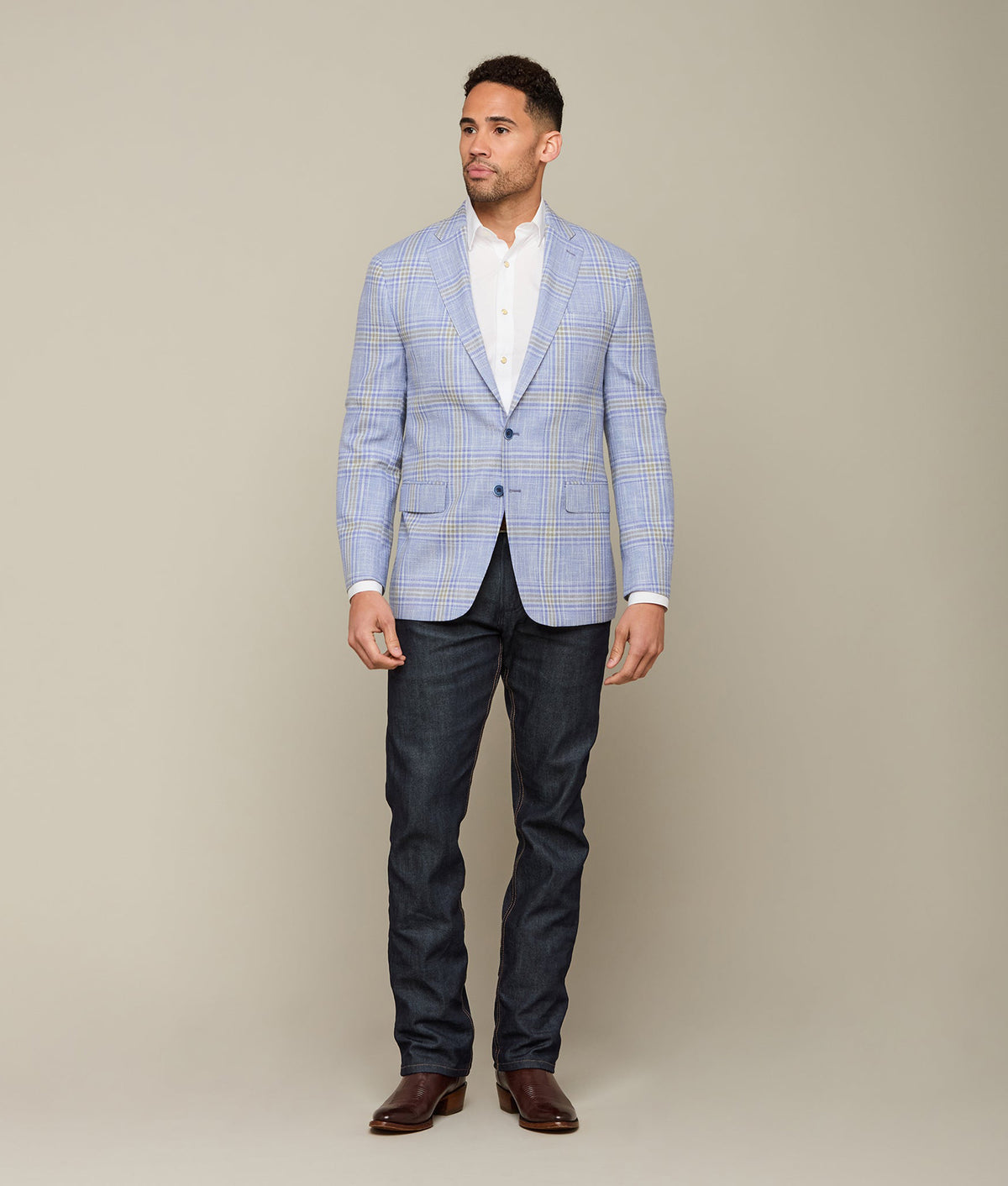 
    Lucchese Sport Coat :: Light Blue/Grey/White