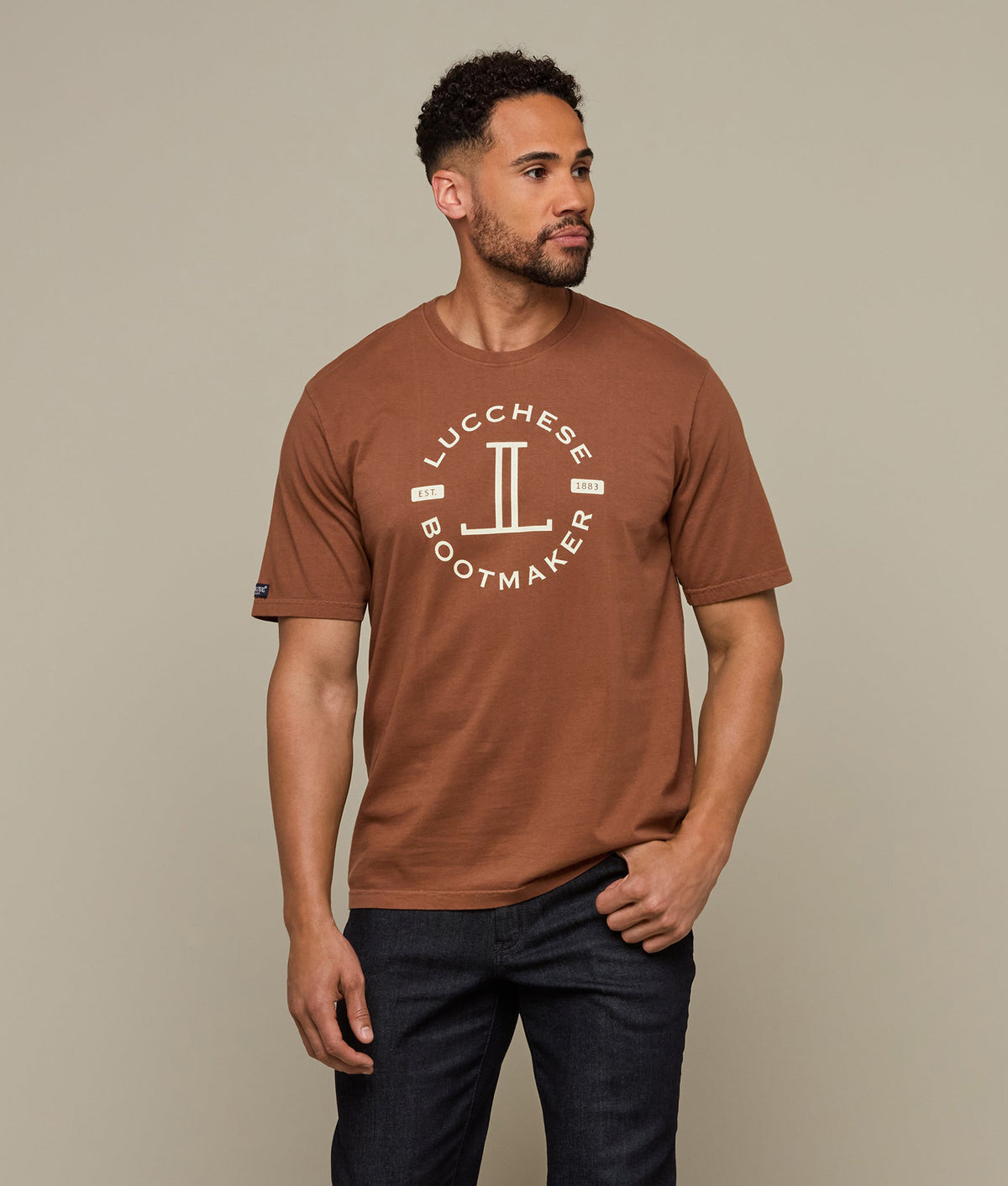 
    Lucchese Badge Tee :: Tobacco