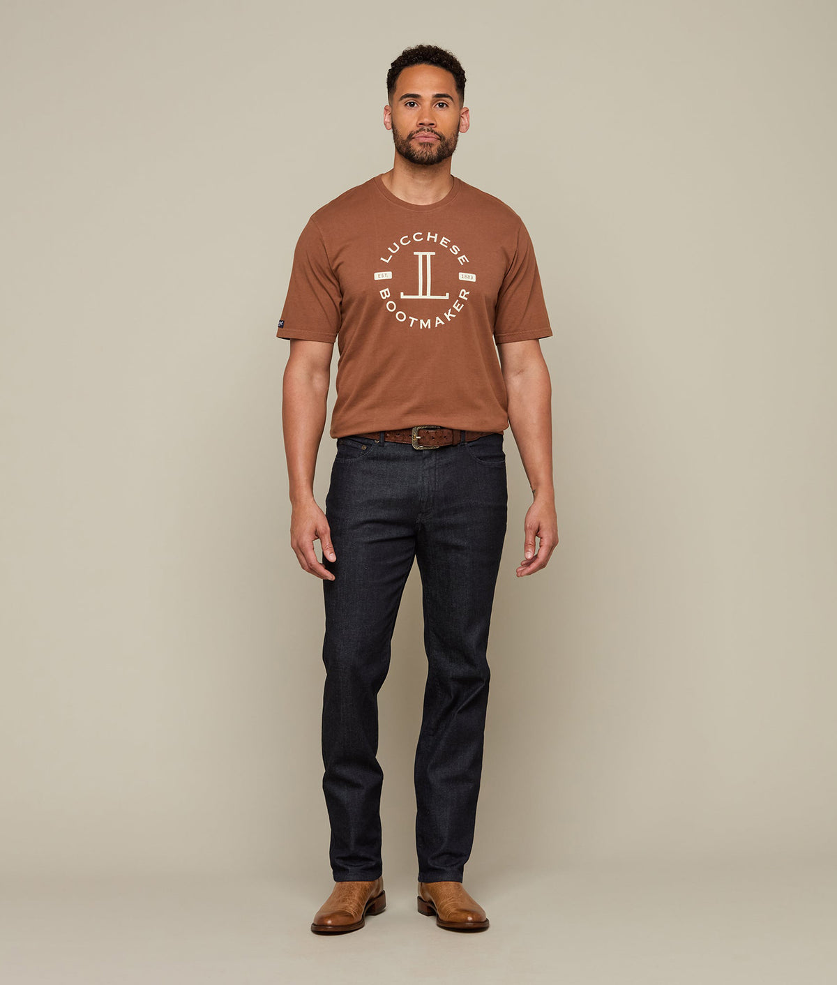 
    Lucchese Badge Tee :: Tobacco