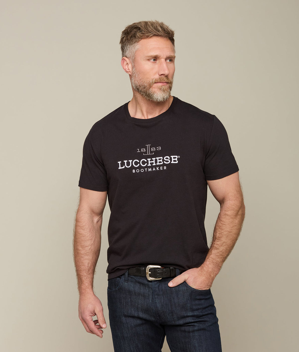 
    Men&#39;s Lucchese Classic Embroidered Tee :: Black