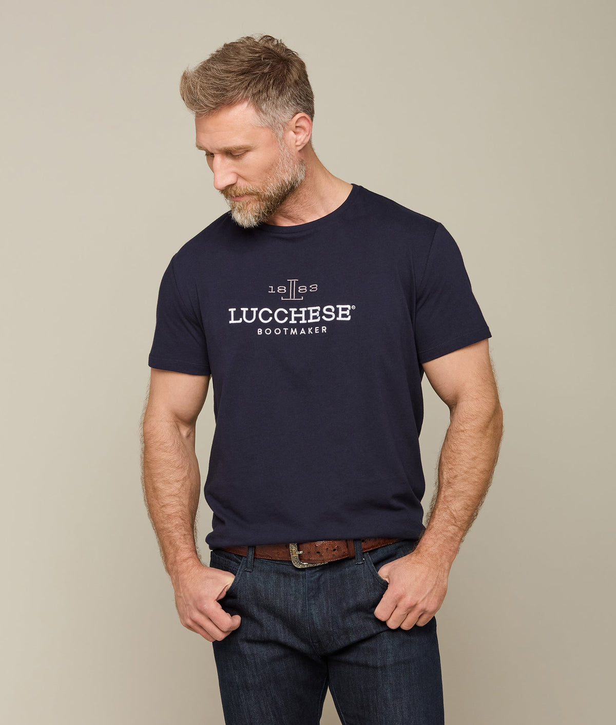 
        Men&#39;s Lucchese Classic Embroidered Tee :: Navy