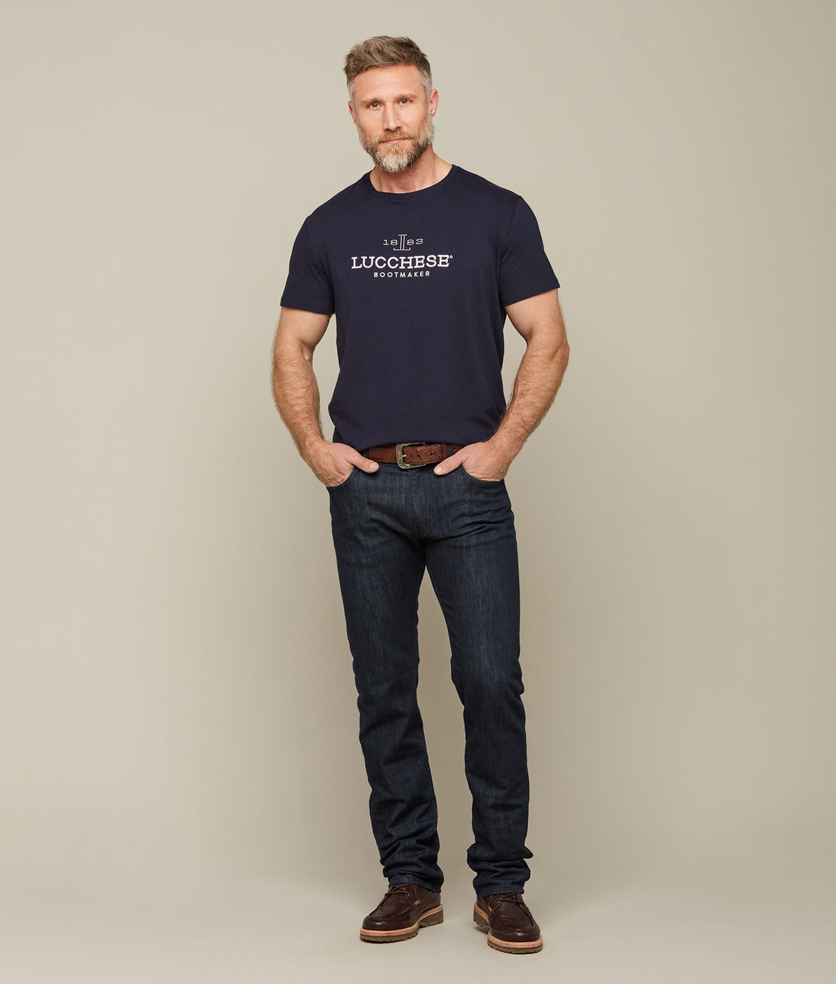 
        Men&#39;s Lucchese Classic Embroidered Tee :: Navy