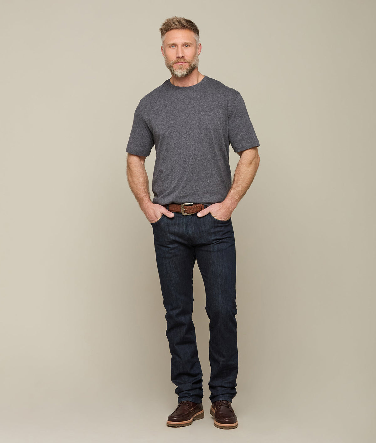 
        Lucchese Pima Cotton Tee :: Grey Melange