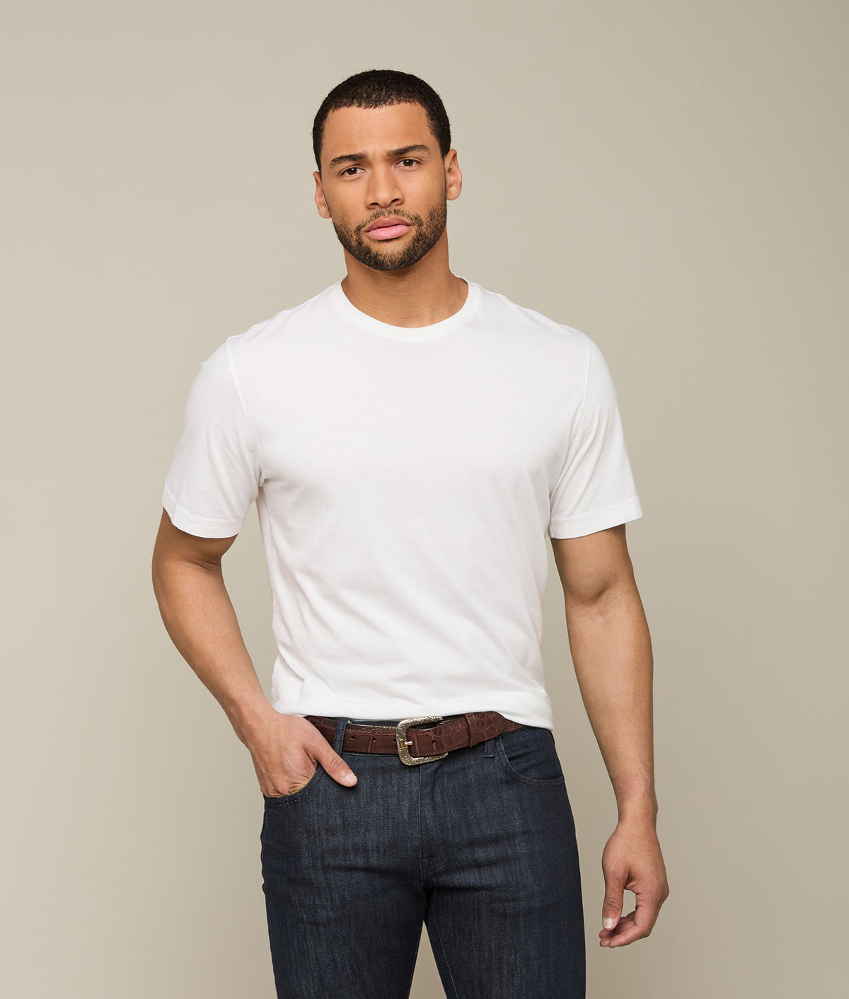 
        Lucchese Pima Cotton Tee :: White