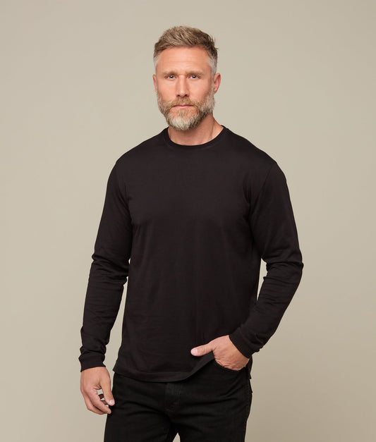 Long Sleeve Pima Cotton Tee :: Black