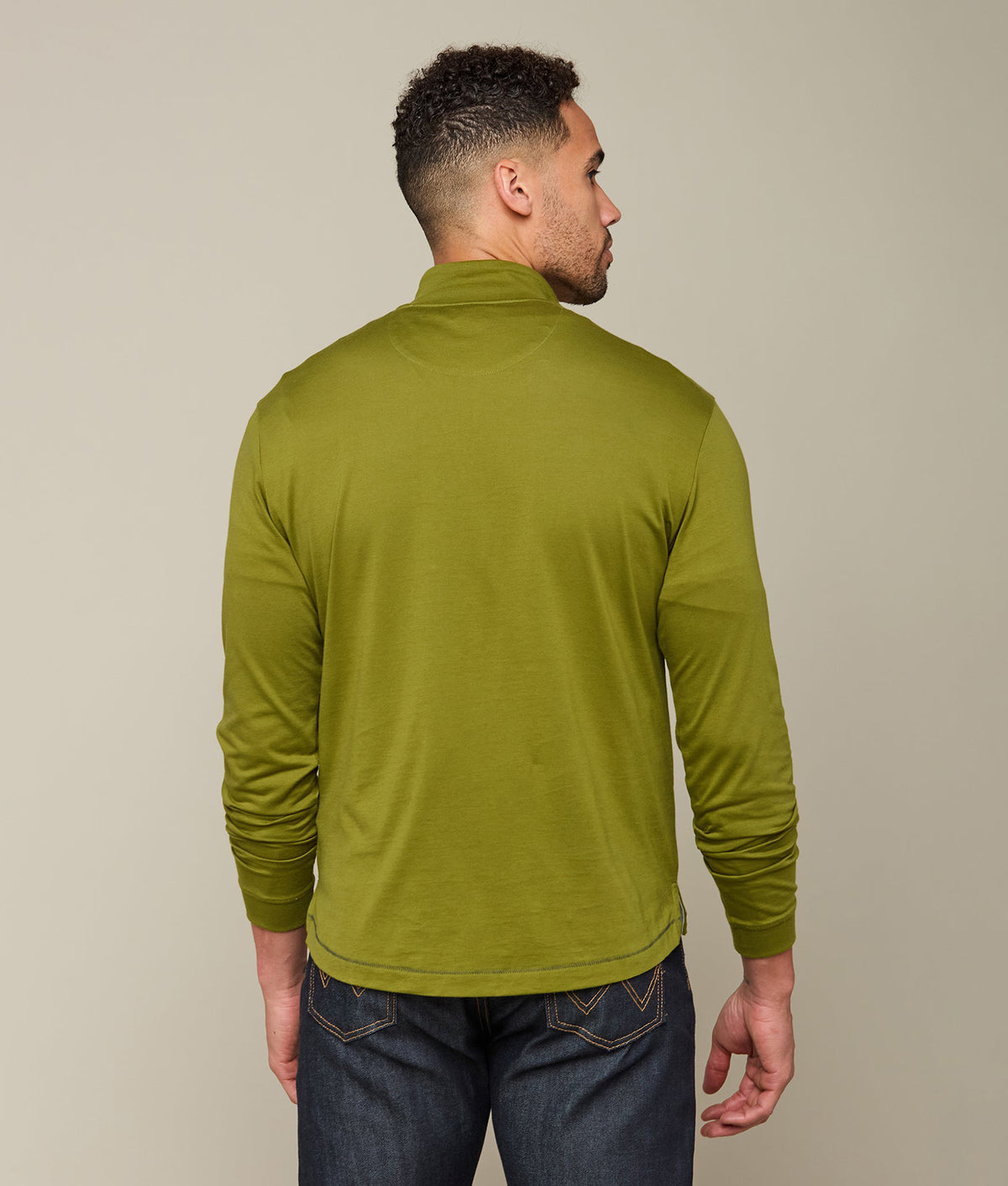 
        Lucchese Pima Cotton Quarter Zip :: Olive