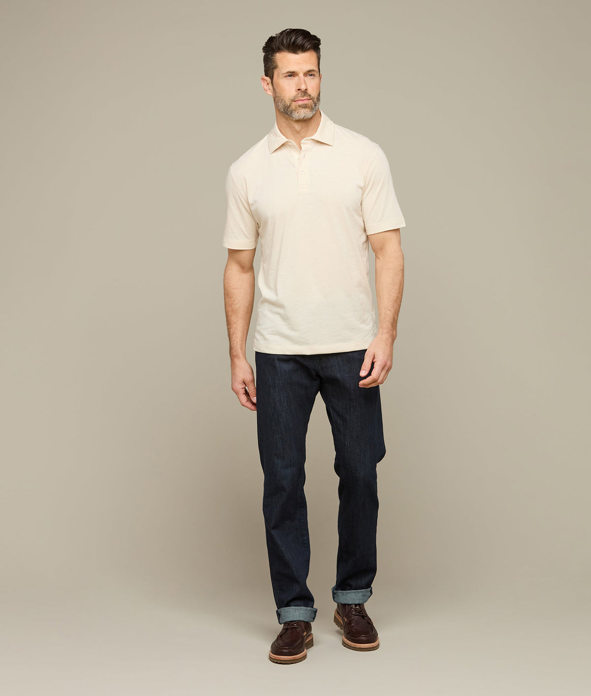 
    Lucchese Pima Blend Polo :: Cream