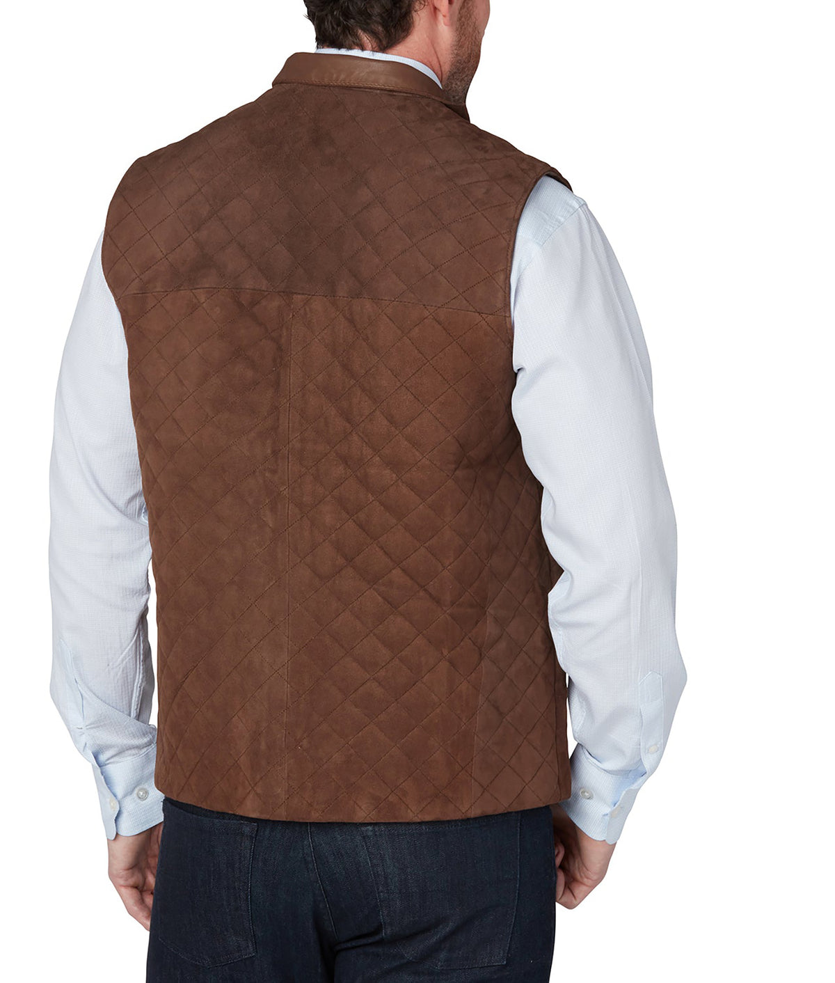 
    Quilted Suede Vest :: Brown