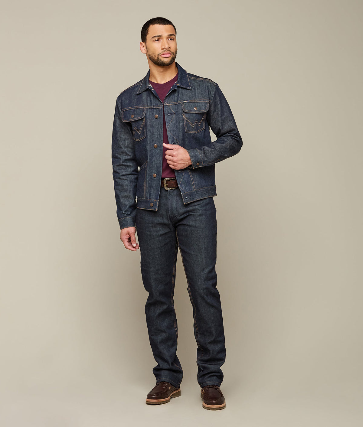 
        Wrangler x Lucchese Men&#39;s Denim Jacket :: Dark Wash Denim