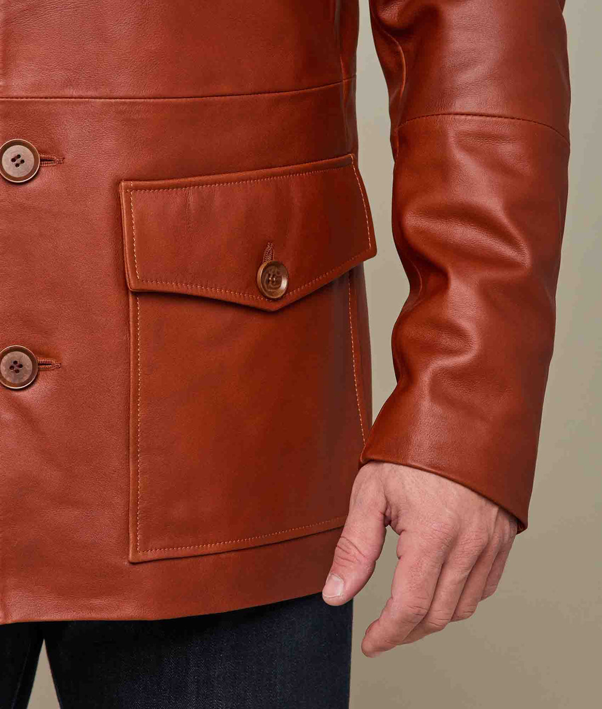 
    Safari Leather Jacket :: Cognac