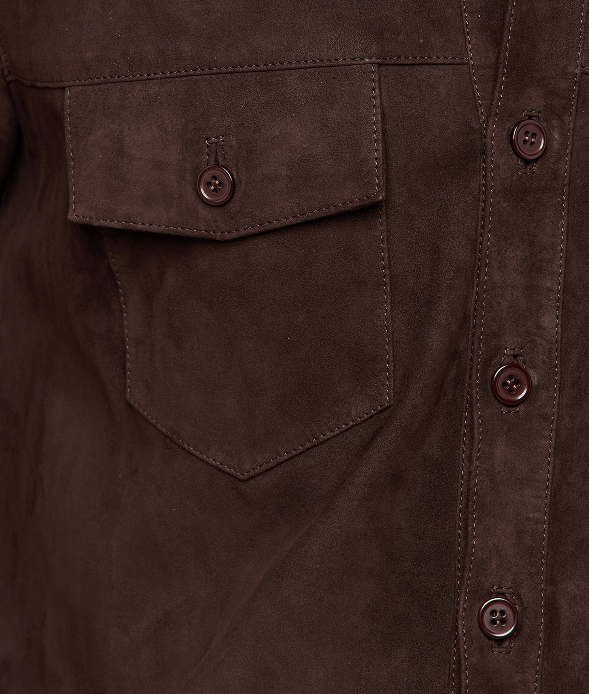 
    Suede Shacket :: Chocolate