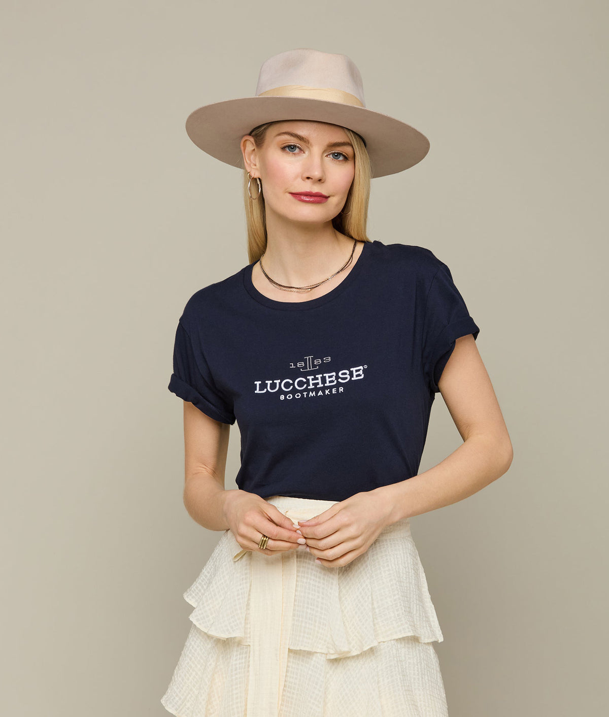 
        Women&#39;s Lucchese Classic Embroidered Tee :: Navy