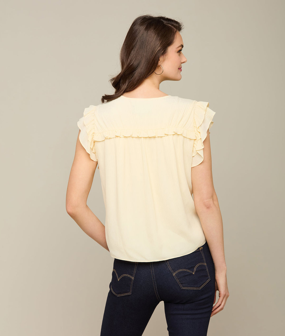 
    Phoebe Ruffle Blouse :: Light Tan