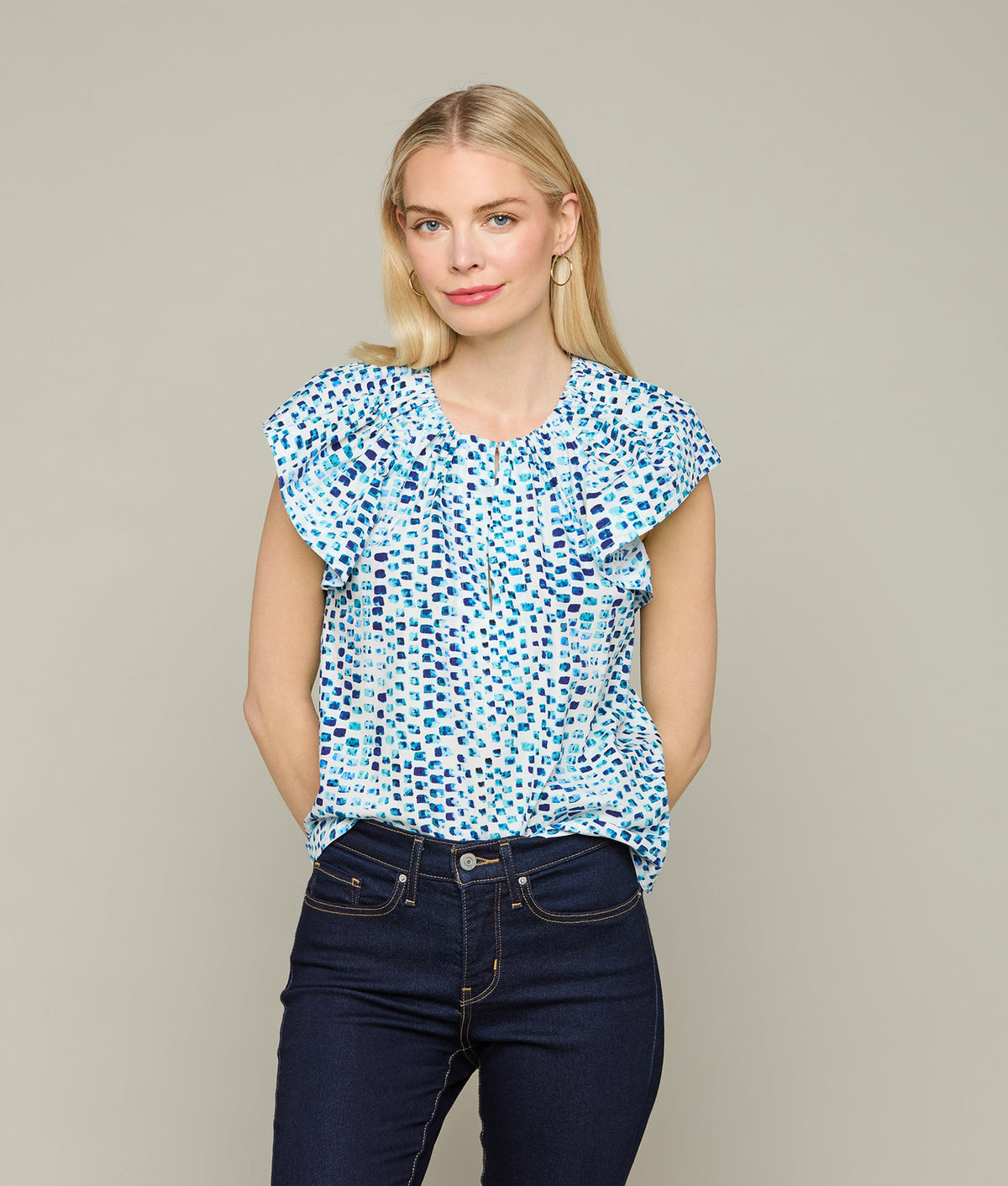 
    Austin Top :: Multi Blue