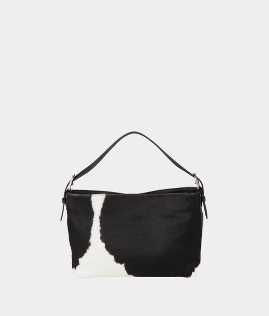 Cowprint Hobo Bag :: Black/White