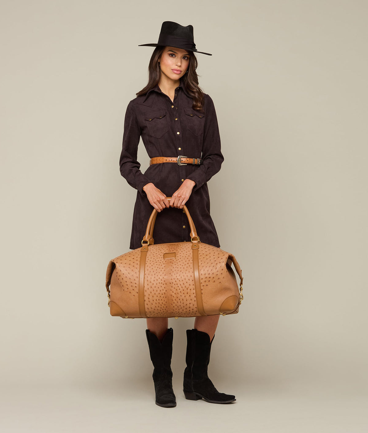 
    Ostrich Duffle - Large :: Cognac