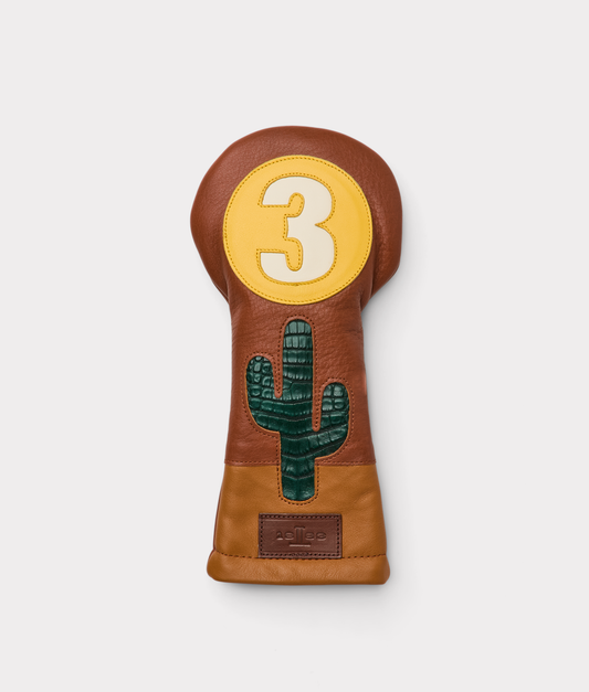 3 Wood Cactus Golf Head Cover :: Brown