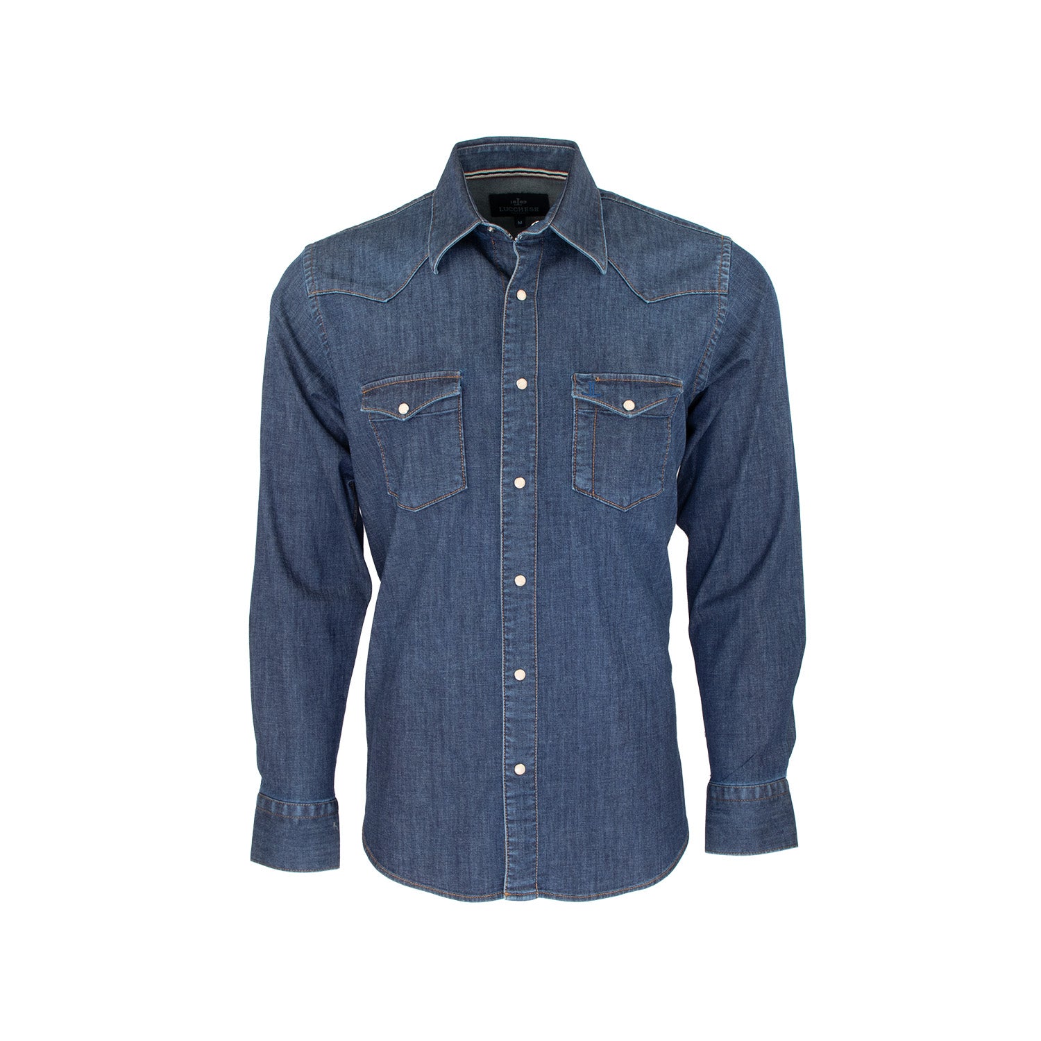 Industrial Indigo Patch Denim Stretch Jacket - Blue Large, Men's