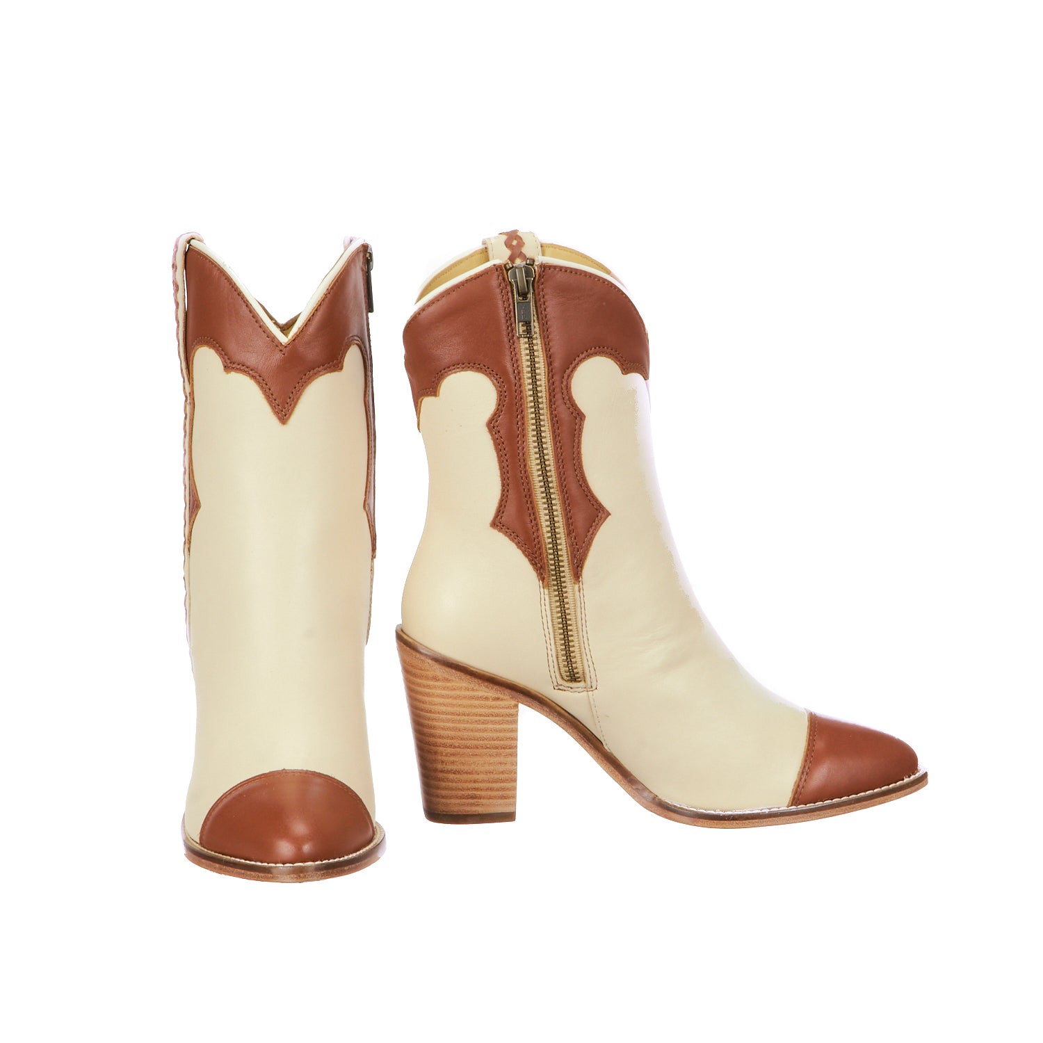 Cream short sale boots