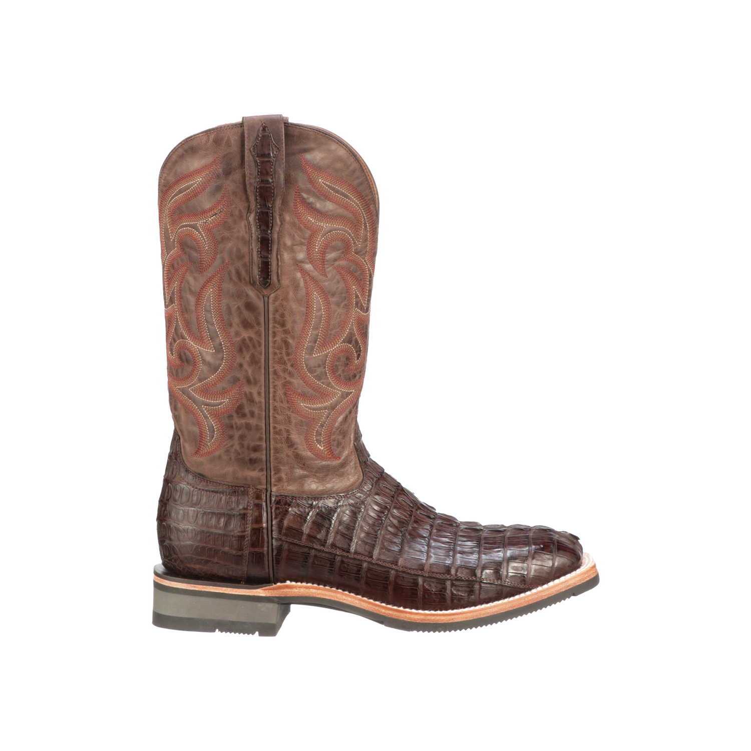 Lucchese | Mirrored-L Dress Sock :: Brown L