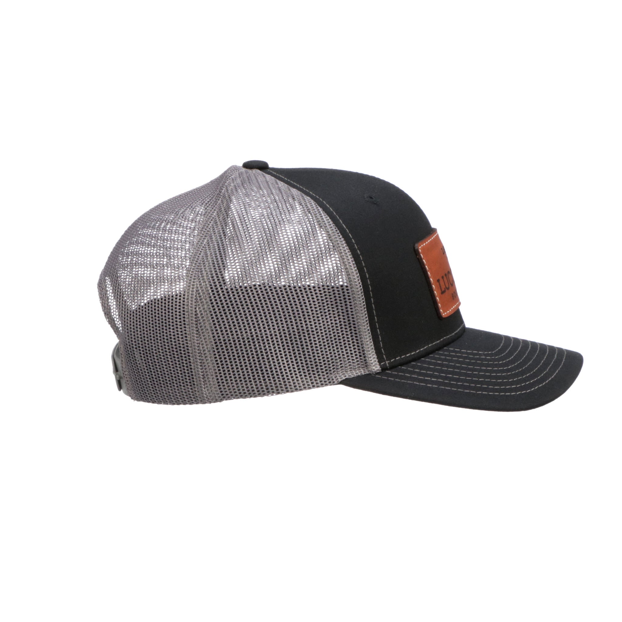 Leather Patch Hat Dk Orange/Charcoal/Black
