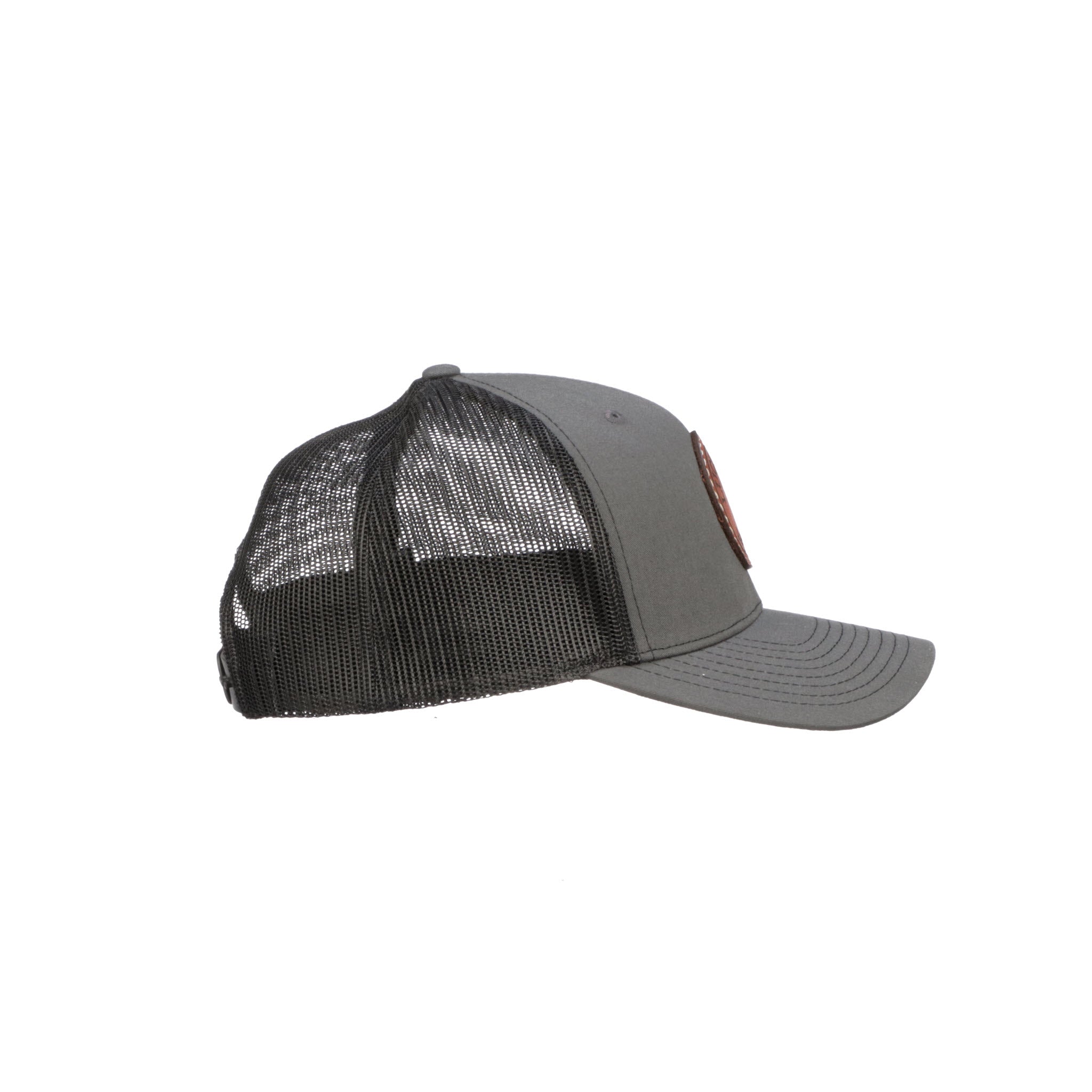 Lucchese | Leather Patch Cap :: Black + Charcoal